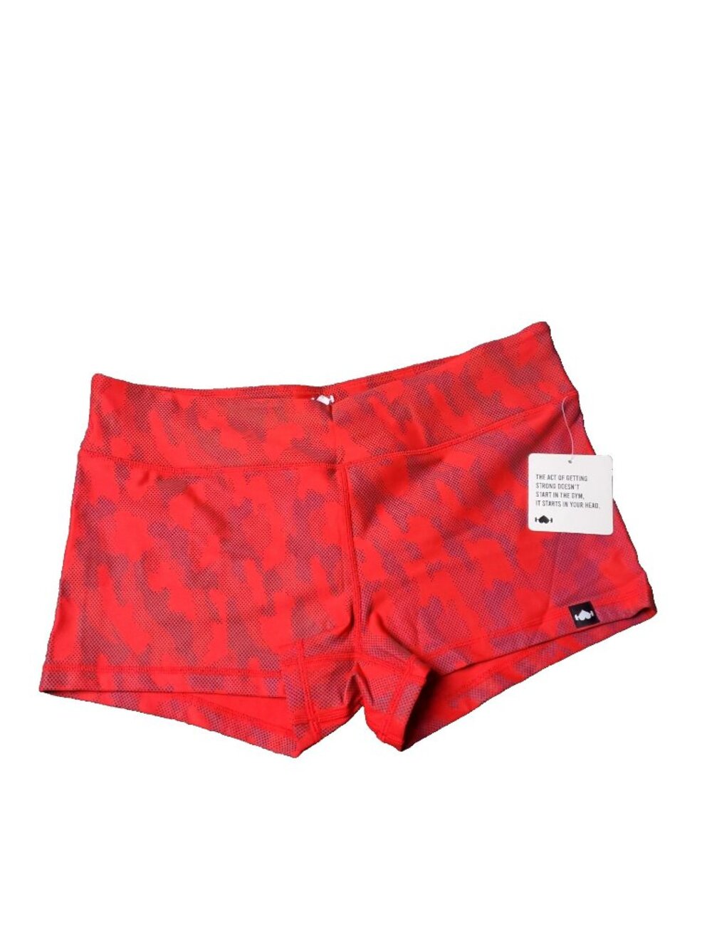 WODBOTTOM Camo Shorts Womens 3XL XXXL Athletic Gym Red Stretch Booty Short